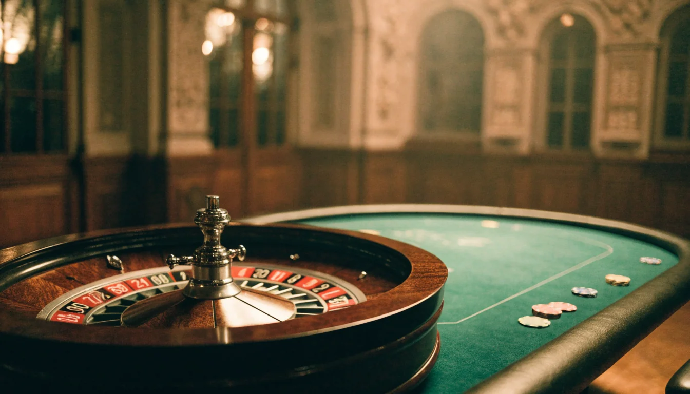 Klasični ruletni kotač i stol u elegantnom hrvatskom casinu